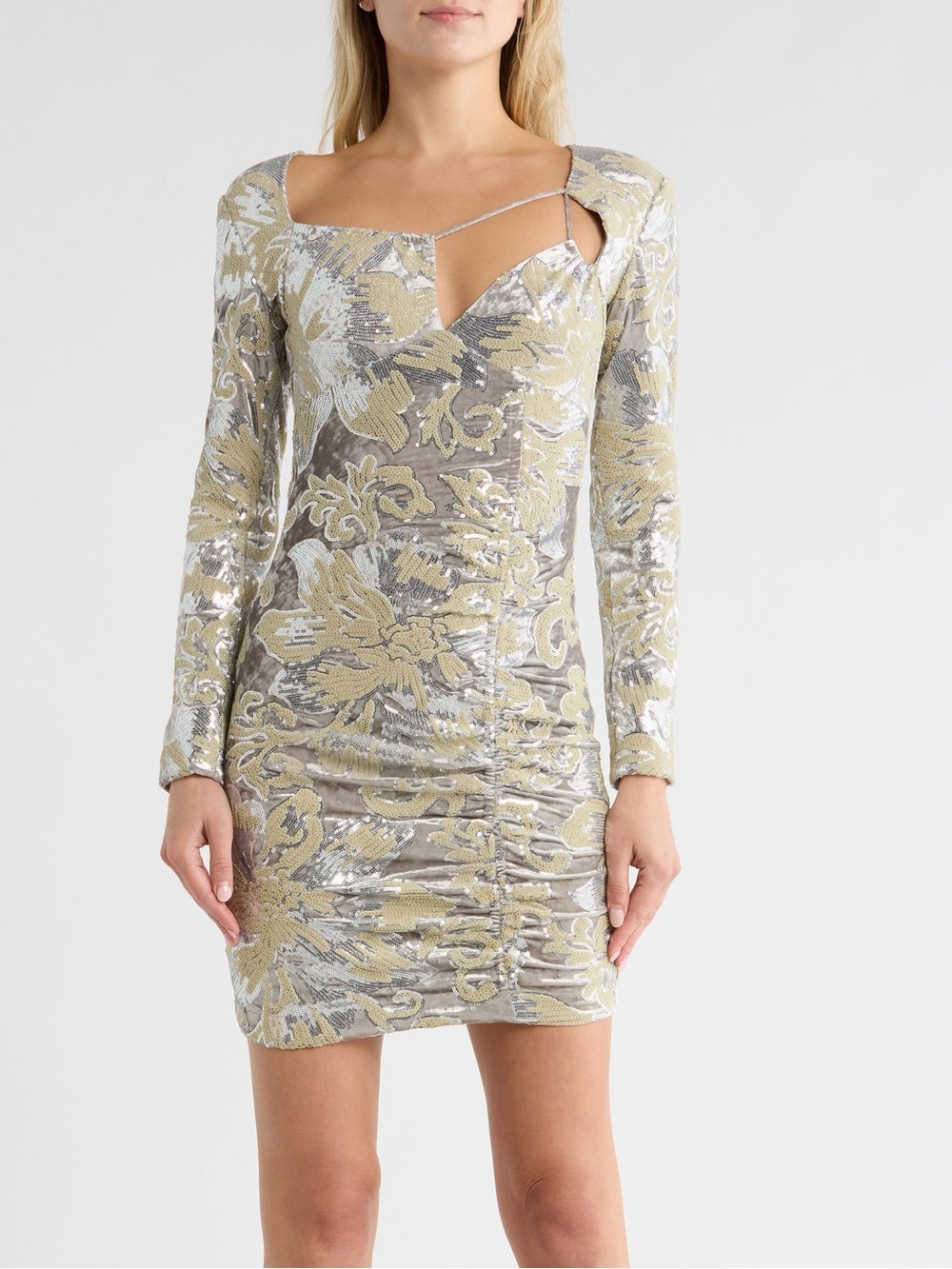 Maje Sequin-embroidered velvet dress size 34